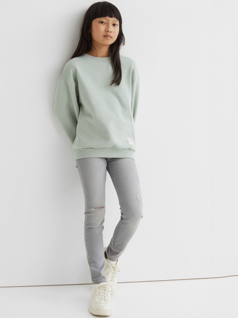 

H&M Girls Grey Solid Skinny Fit High Stretch Jeans