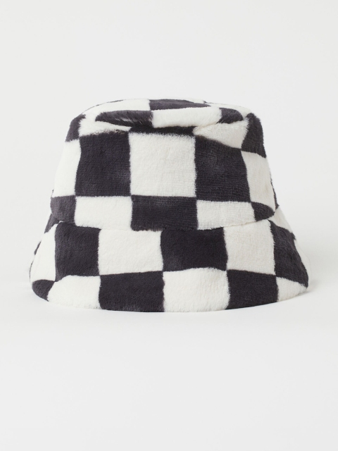 

H&M Women White & Black Checked Bucket Hat