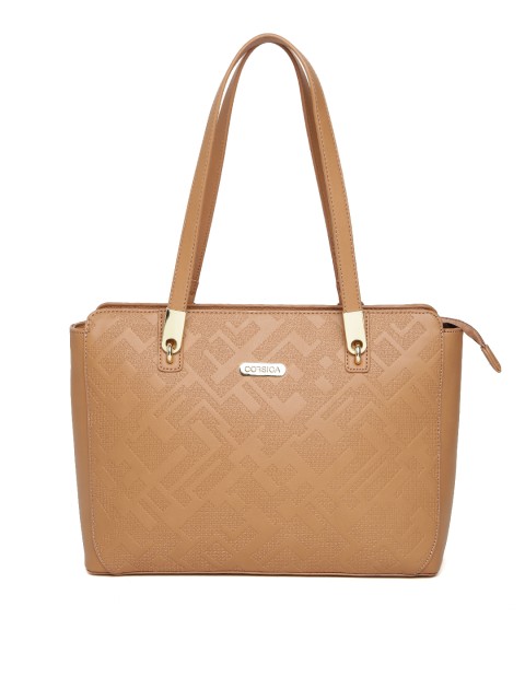 

CORSICA Beige Textured Shoulder Bag