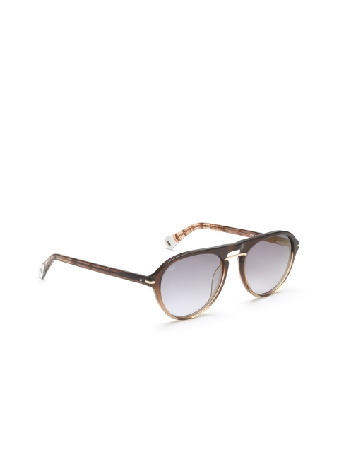 

Image Men Clear Lens & Brown Aviator Sunglasses IMS725C4SG, Grey