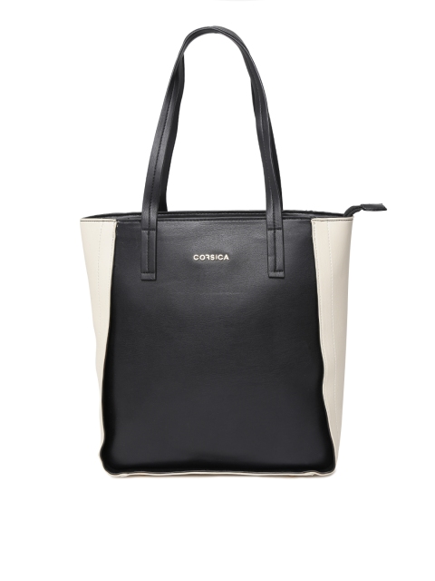 

CORSICA Black & Off-White Colourblocked Shoulder Bag