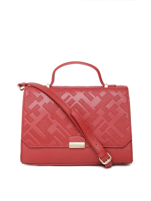 

CORSICA Red Textured Satchel with Sling Strap