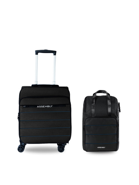 

THE ASSEMBLY Black Solid Soft-Sided Suitcase With Backpack