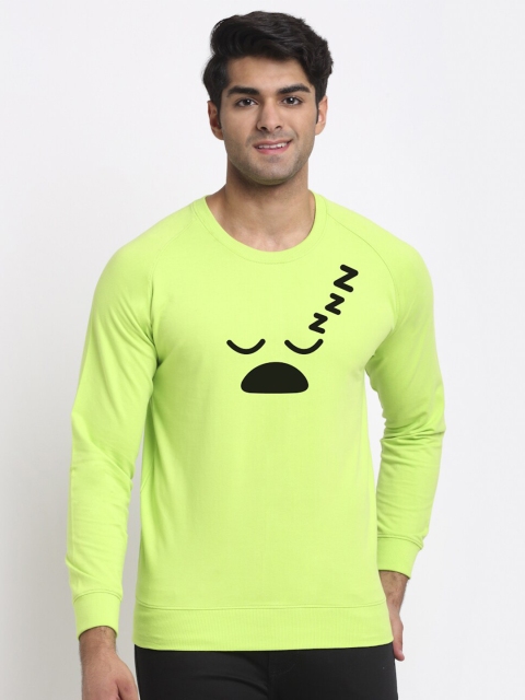

Friskers Men Lime Green Printed Sweatshirt