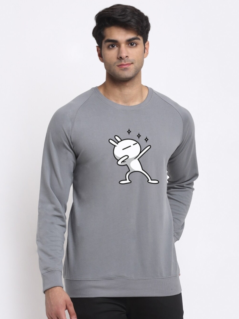 

Friskers Men Silver-Toned Printed Sweatshirt