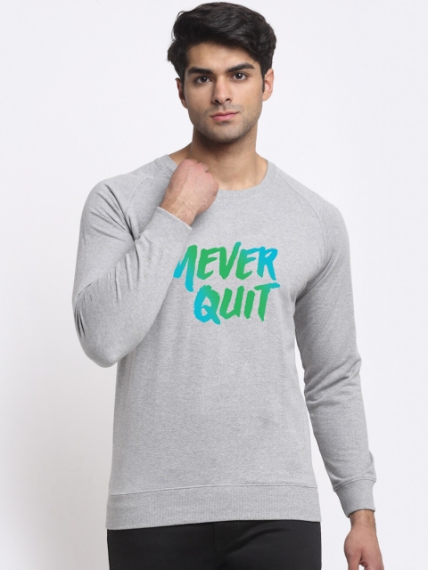 

Friskers Men Grey & Green Printed Woollen Sweatshirt