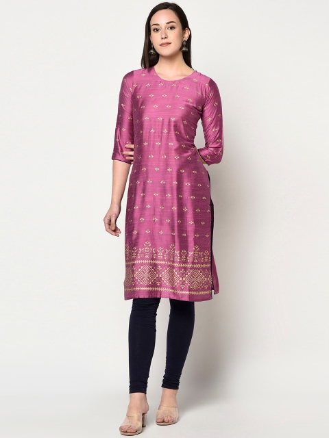 

TRUNDZ Women Purple Ethnic Motifs Printed Kurta