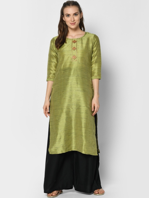 

TRUNDZ Women Green Yoke Design Kurta