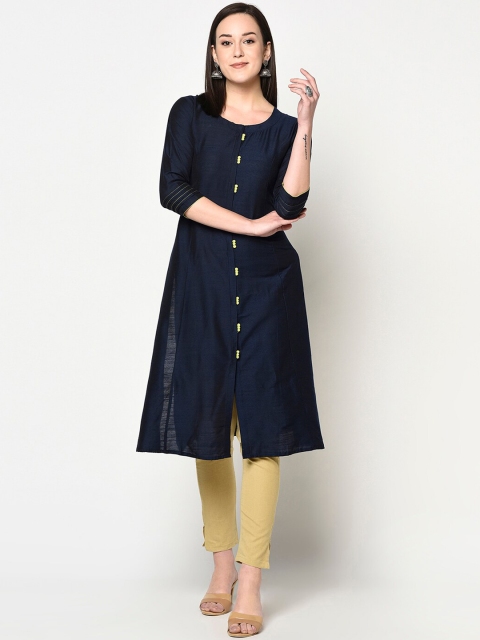 

TRUNDZ Women Navy Blue Kurta