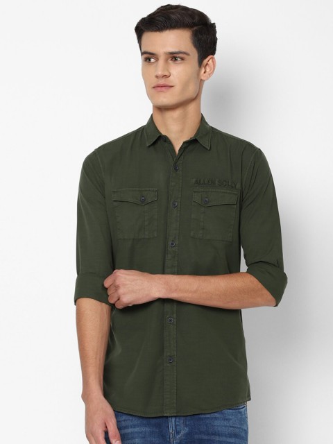 

Allen Solly Sport Men Olive Green Cotton Casual Shirt