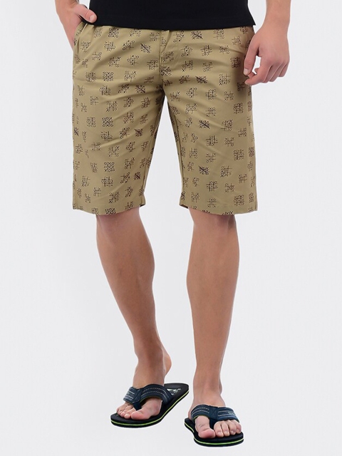 

Sweet Dreams Men Beige & Olive Green Printed Lounge Shorts