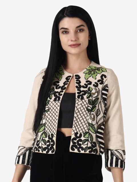 

Diwaah Women Off White & Black Embellished Clothing Set