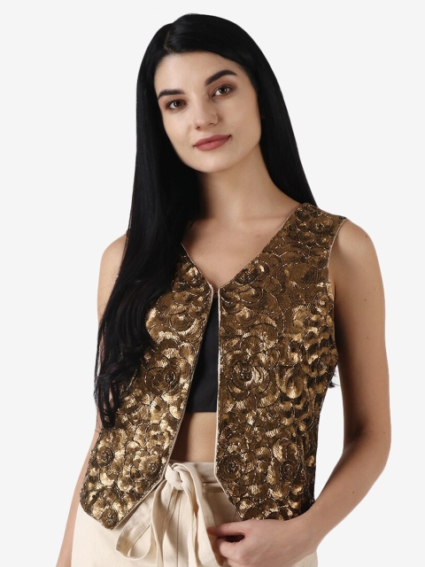 

Diwaah Women Gold & Off-White Embellished Clothing Set