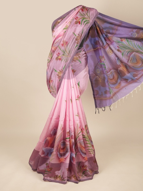 

Pothys Lavender & Green Floral Pure Cotton Saree