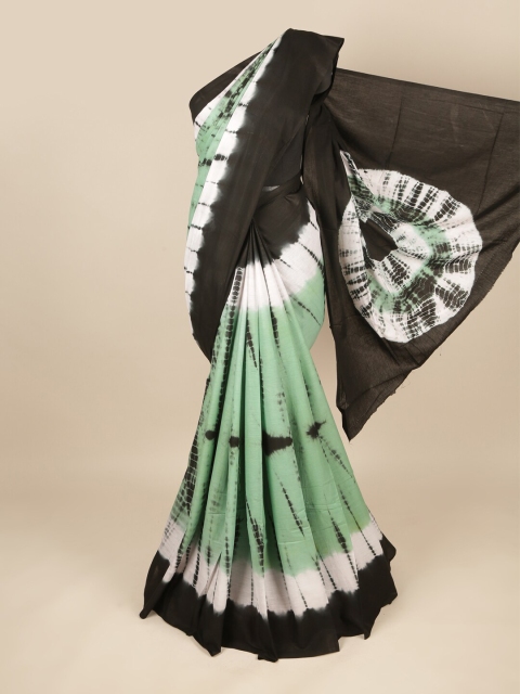 

Pothys Green & Black Tie and Dye Pure Cotton Saree