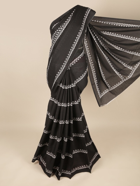 

Pothys Black & White Ethnic Motifs Pure Cotton Saree