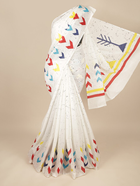 

Pothys Off White & Red Pure Cotton Saree