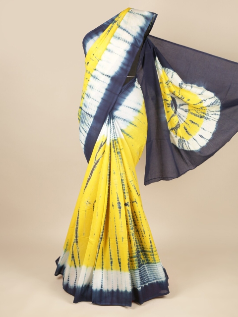 

Pothys Yellow & White Tie and Dye Pure Cotton Saree