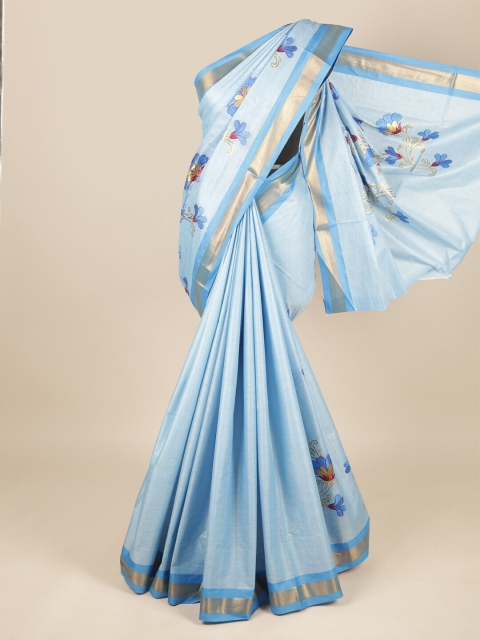 

Pothys Blue & Red Ethnic Motifs Zari Pure Cotton Saree
