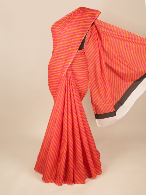 

Pothys Orange & Magenta Leheriya Pure Cotton Saree