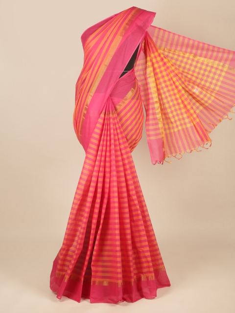 

Pothys Multicoloured Striped Pure Cotton Saree, Multi