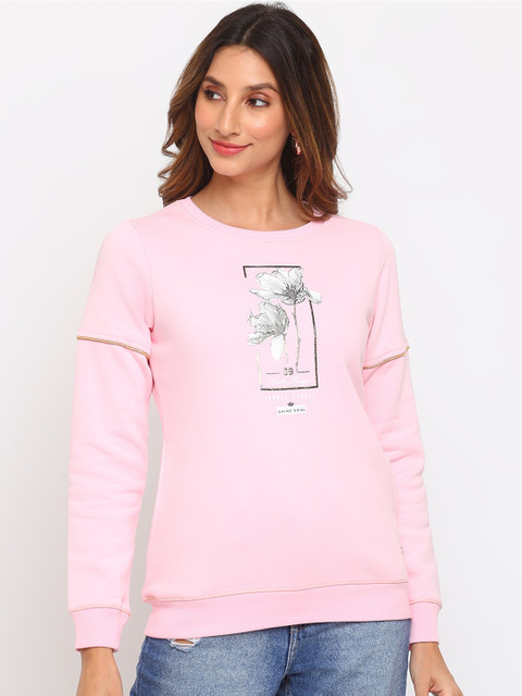 

Her Grace Women Pink Floral Printed Sweatshirt