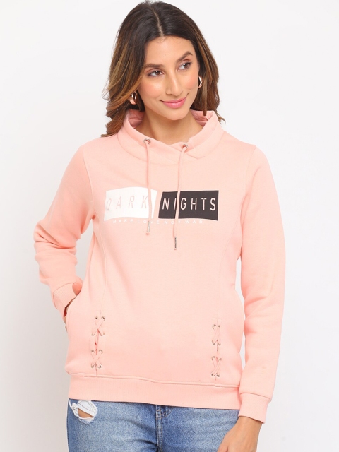

Her Grace Woman Peach-Coloured Printed Sweatshirt