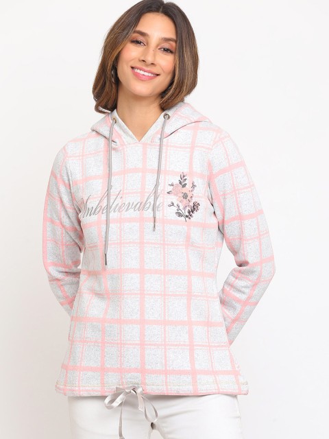 

Her Grace Women Grey Checked Sweatshirt