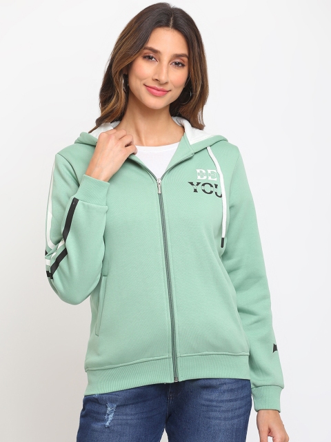 

Her Grace Women Green Fleece Hooded Sweatshirt