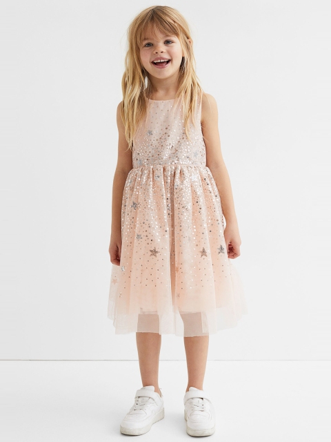 

H&M Girls Orange Sequined Tulle Dress