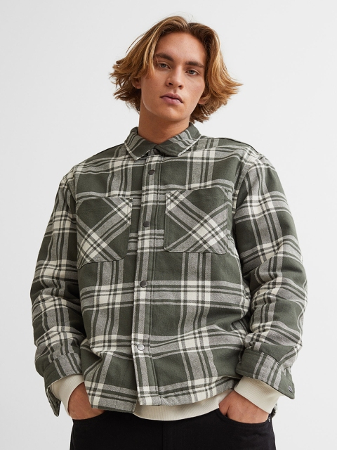 

H&M Men Green Padded Overshirt