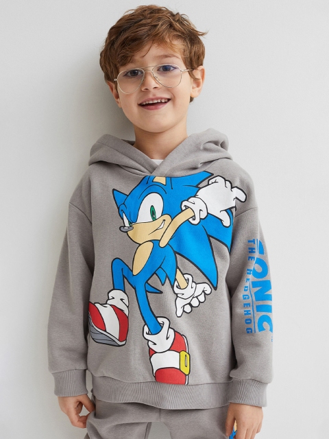 

H&M Boys Grey & Multi Oversized Printed Hoodie