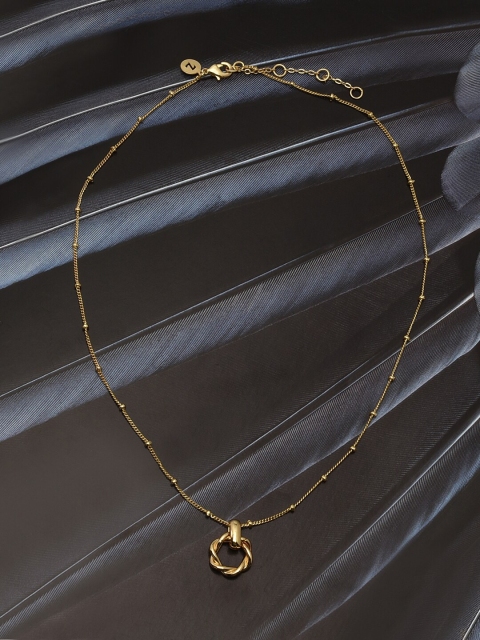 

Accessorize Z Women Real Gold Plated Twisted Ring Necklace