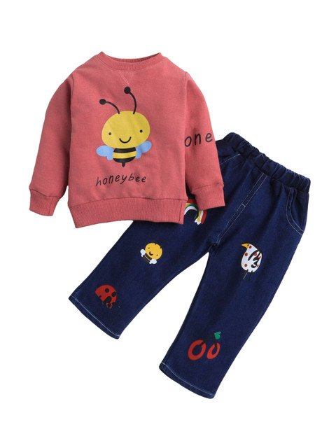 

Hopscotch Boys Red & Blue Printed T-shirt with Trousers