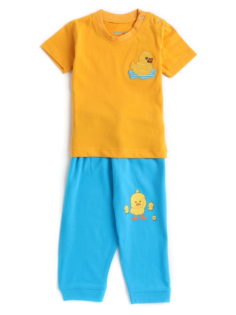 

Hopscotch Boys Yellow & Blue Printed T-shirt with Pyjamas