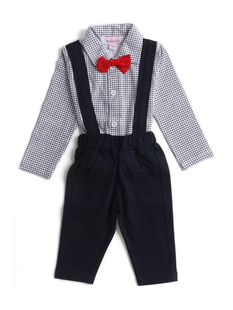 

Hopscotch Boys Blue & White Checked Shirt With Suspender Bow with Trousers