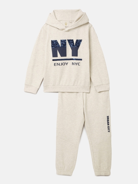 

BYB PREMIUM Unisex Kids Grey Melange Printed Sweatshirt