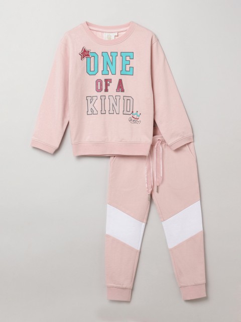 

BYB PREMIUM Girls Pink Printed Sweatshirt