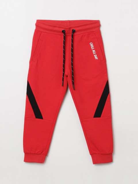 

BYB PREMIUM Boys Red Solid Pure Cotton Joggers