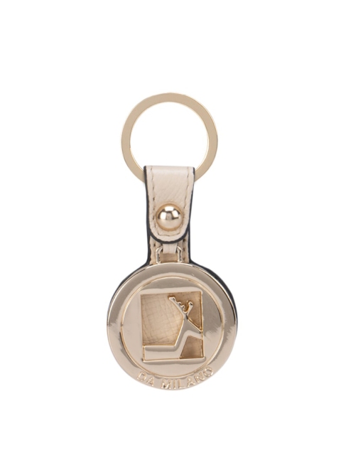 

Da Milano Off White & Gold-Toned Handcrafted Genuine Leather Keychain