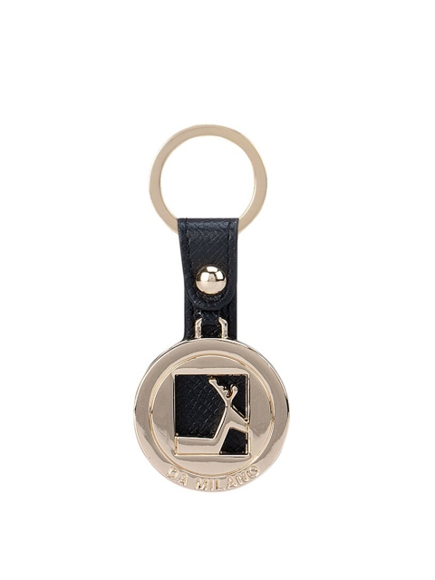 

Da Milano Black & Gold Toned Leather Keychain