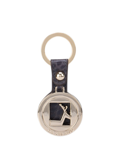 

Da Milano Grey Solid Genuine Leather Keychain
