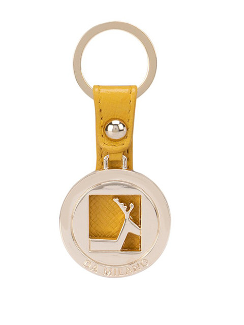 

Da Milano Yellow Solid Genuine Leather Keychain