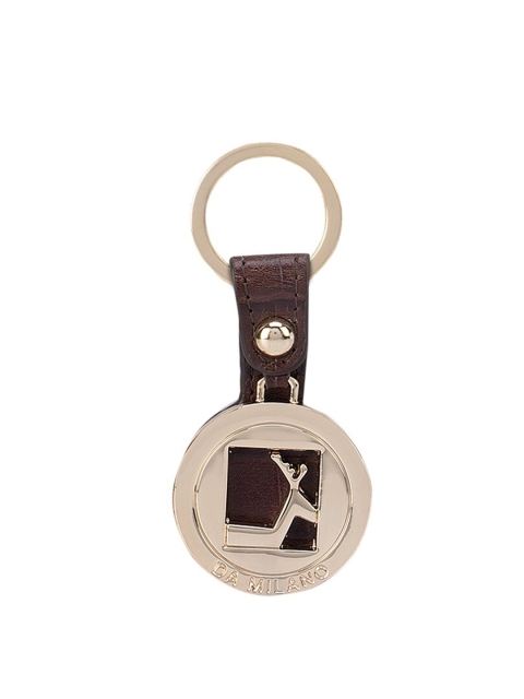 

Da Milano Brown Solid Genuine Leather Keychain