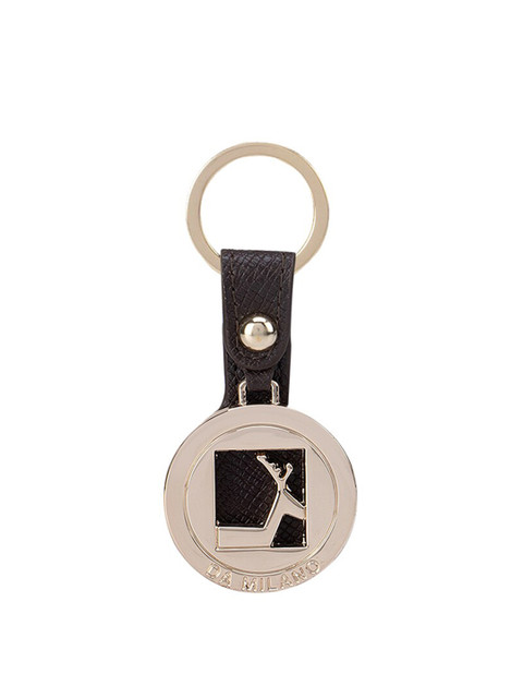 

Da Milano Brown & Metallic-Toned Genuine Leather Key Chain