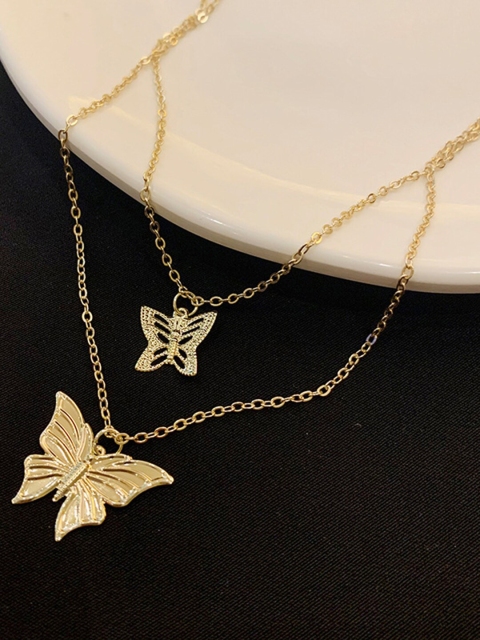 

Vembley Gold-Toned Gold-Plated Double Layered Necklace