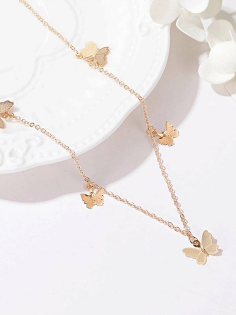 

Vembley Gold-Toned Butterfly Pendant Necklace