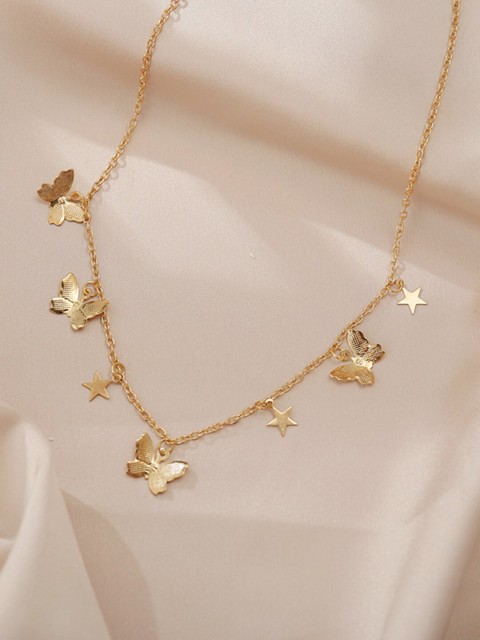 

Vembley Gold-Plated Butterfly and Star Pendant Necklace