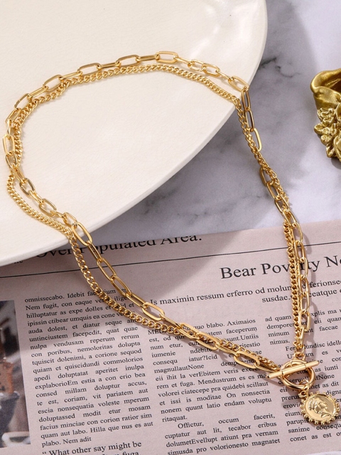 

Vembley Gold-Toned Gold-Plated Layered Necklace