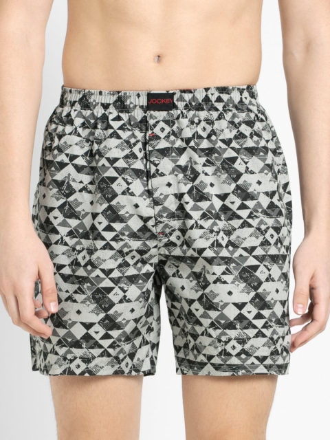 

Jockey Men Black & Grey Printed Boxers